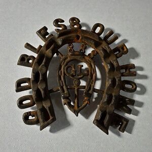 Cast Iron Antique Horseshoe Wall Hanging Religious Good Luck Anchor Antique 1888